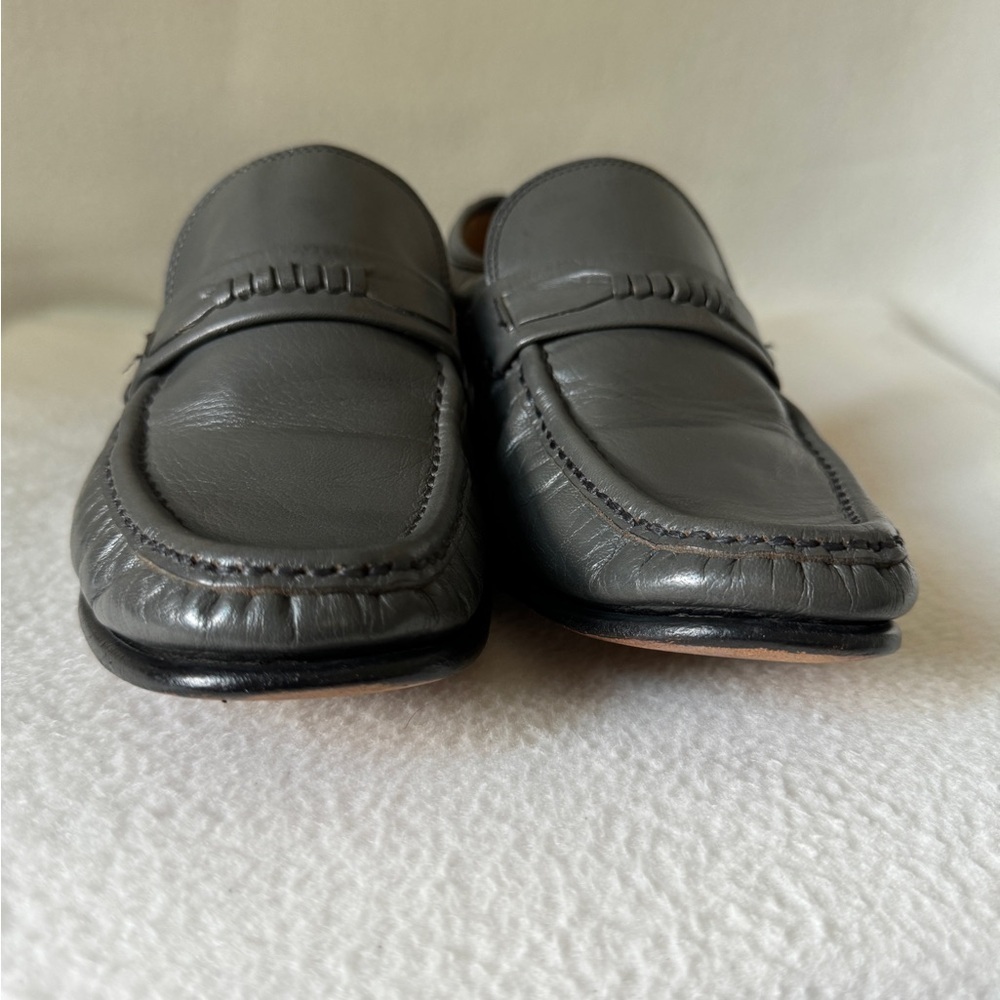 Freeman Size 7 1/2 Gray Leather Mens Dress Shoes - Picture 14 of 16